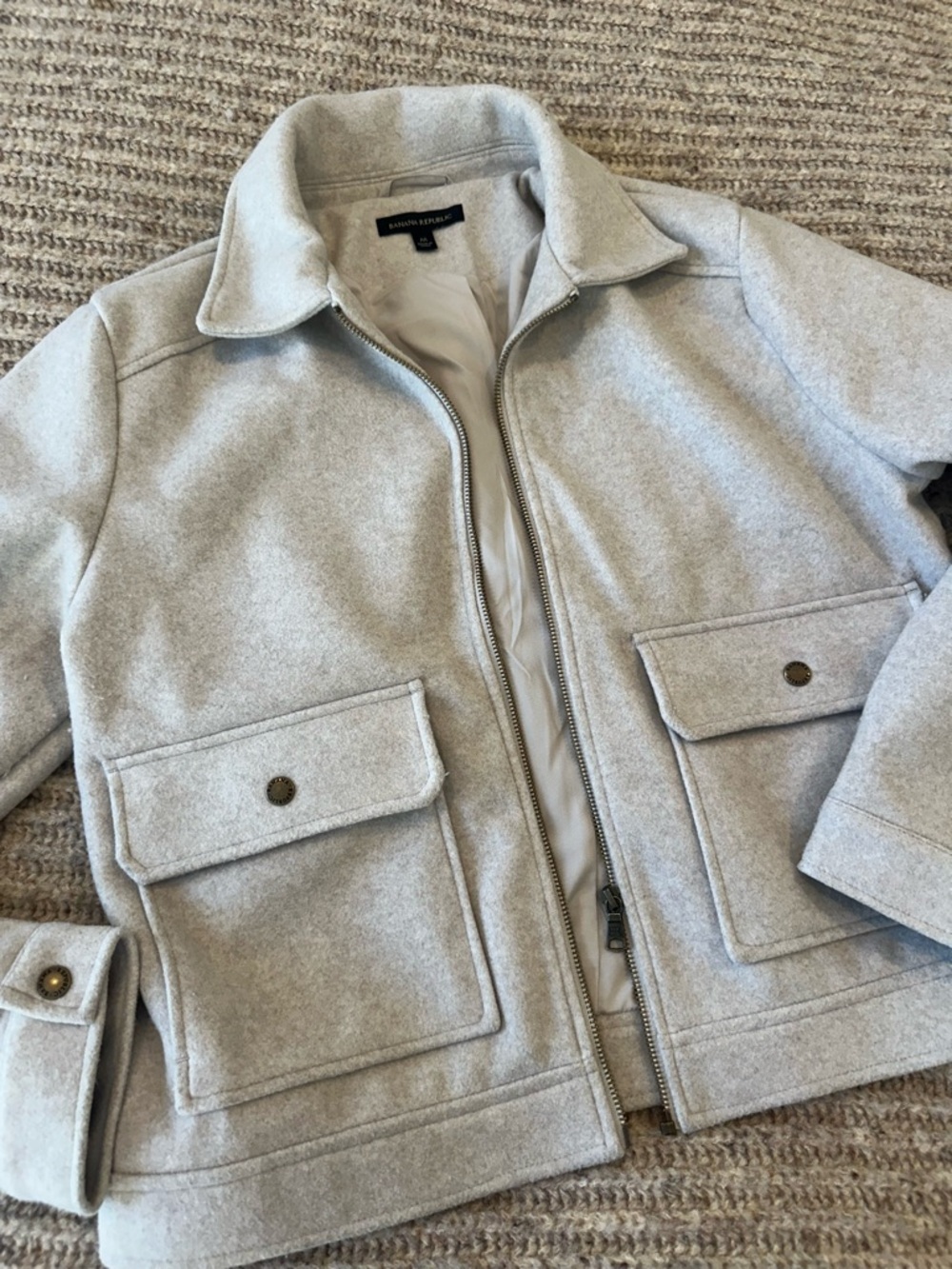 Banana Republic Light Gray Women's Wool-Blend Jacket - Picture 2 of 9